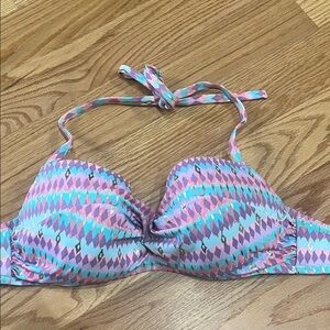 Shade & Shore Aqua and Pink Bikini Top
